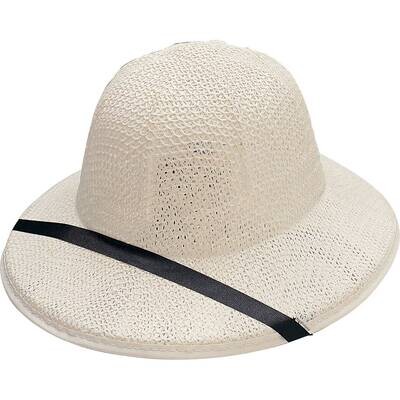 PITH HELMET-WHT STRAW