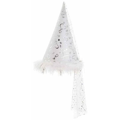 CONICAL HAT W/TRAIN MULTIPLE COLORS