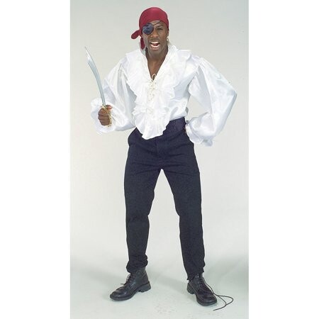 WHITE SATIN PIRATE SHIRT