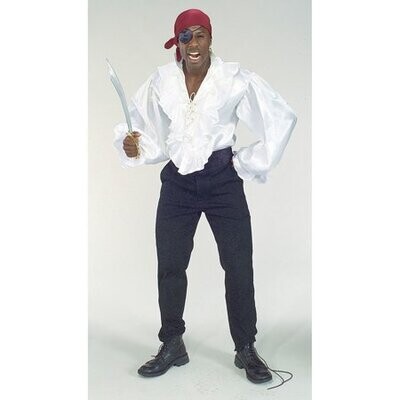 WHITE SATIN PIRATE SHIRT