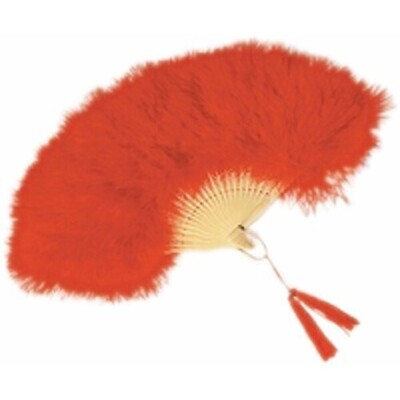 MARABOU FEATHER FAN-RED