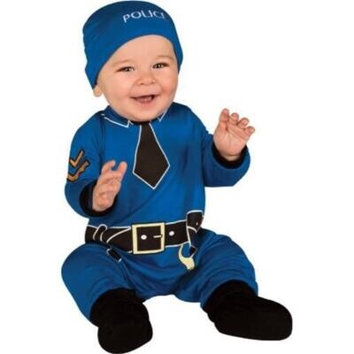 Policeman One Piece Jumpsuit Hat and Booties
