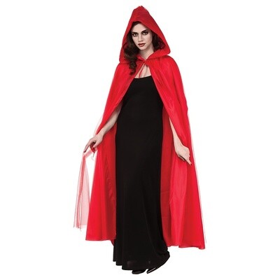 FULL LENGTH CAPE WITH HOOD-RED