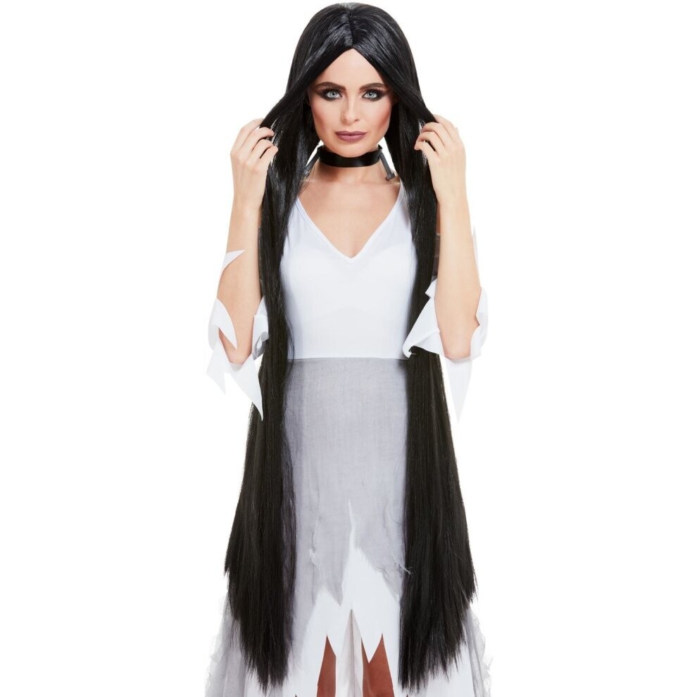 Witch wig extra long black