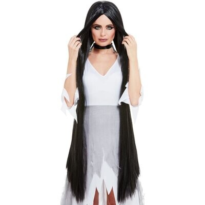 Witch wig extra long black