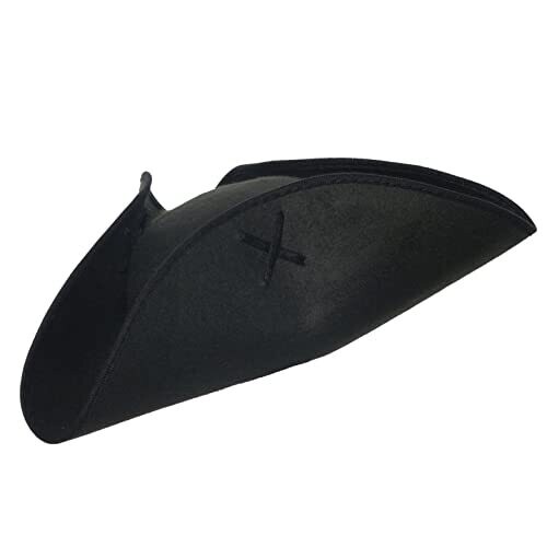 Suede tricorner hat blk