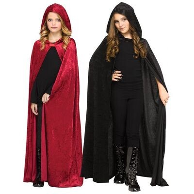 Hooded velour child cape