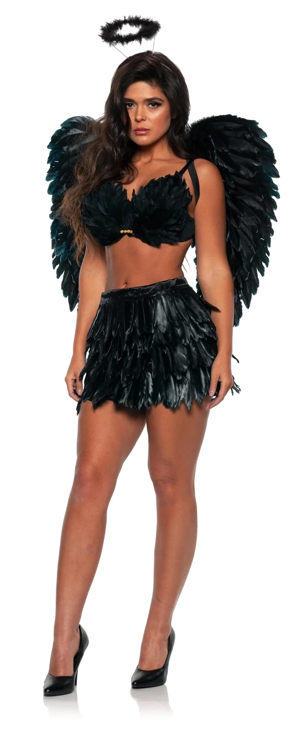 feather mini skirt set