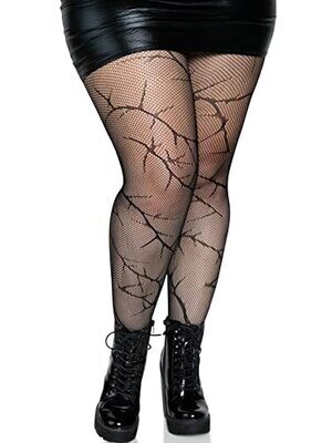 Cracked fishnet tights plus