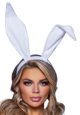 bendable velvet Bunny ears white