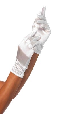 Wrist length satin glove