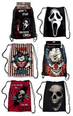 Drawstring backpacks assorted styles
