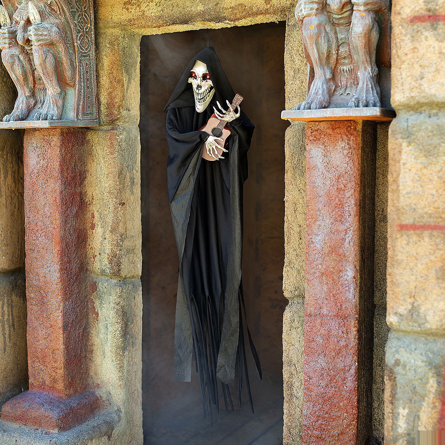 4 ft hanging reaper playing guitar