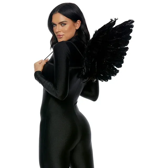 Feather blk angel wings