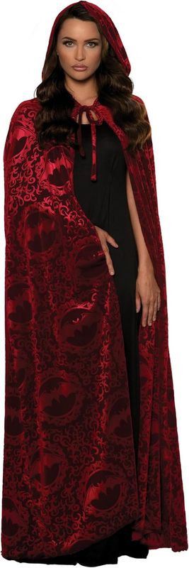 Hooded Vampire Cape Bat Print
