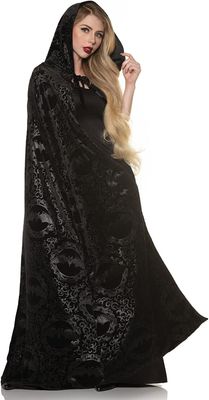 Hooded Vampire Cape Bat Print