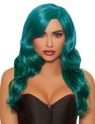 Long Wavy Wig Green Long Wavy Wig Green