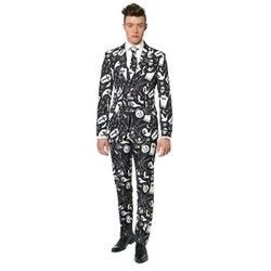 Black Halloween Icons suit with skulls