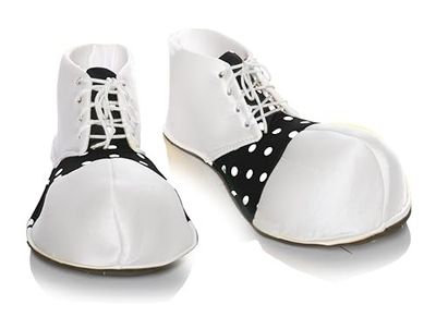 clown shoes black and white