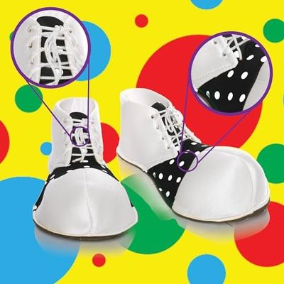 clown shoes black and white