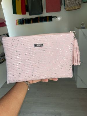 Pink + Metallic Silver Standard Clutch