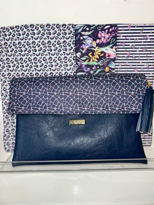 Flap Swap Clutch - Navy Blue 4Piece