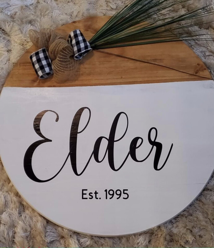 personalized wood door hanger