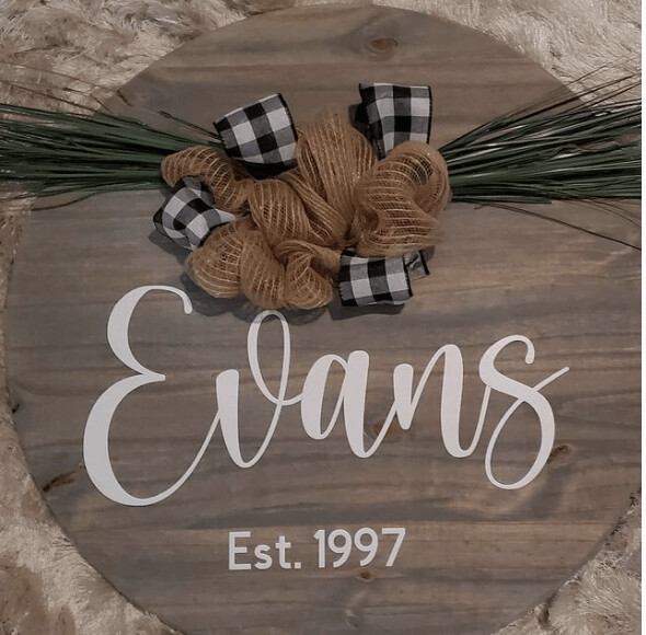 personalized wood door hanger