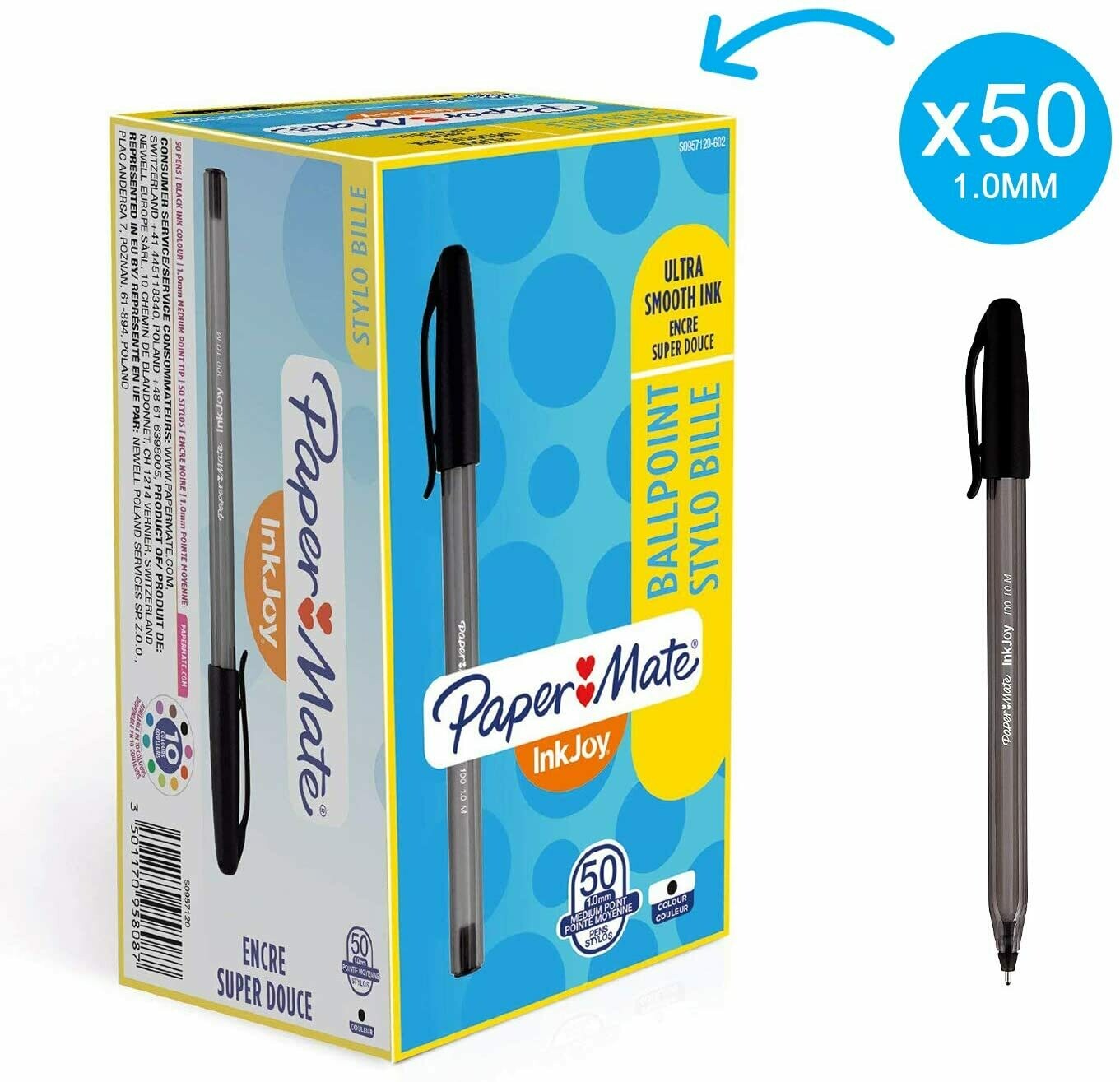 Caja Lapiceros Papermate Normal InkJoy Ball Point x 12 Unidades