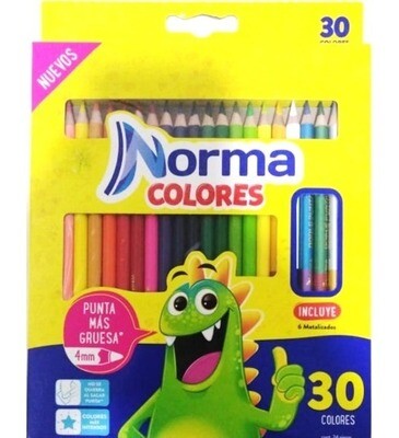Colores Norma X 30  Incluye 6 Metalizados