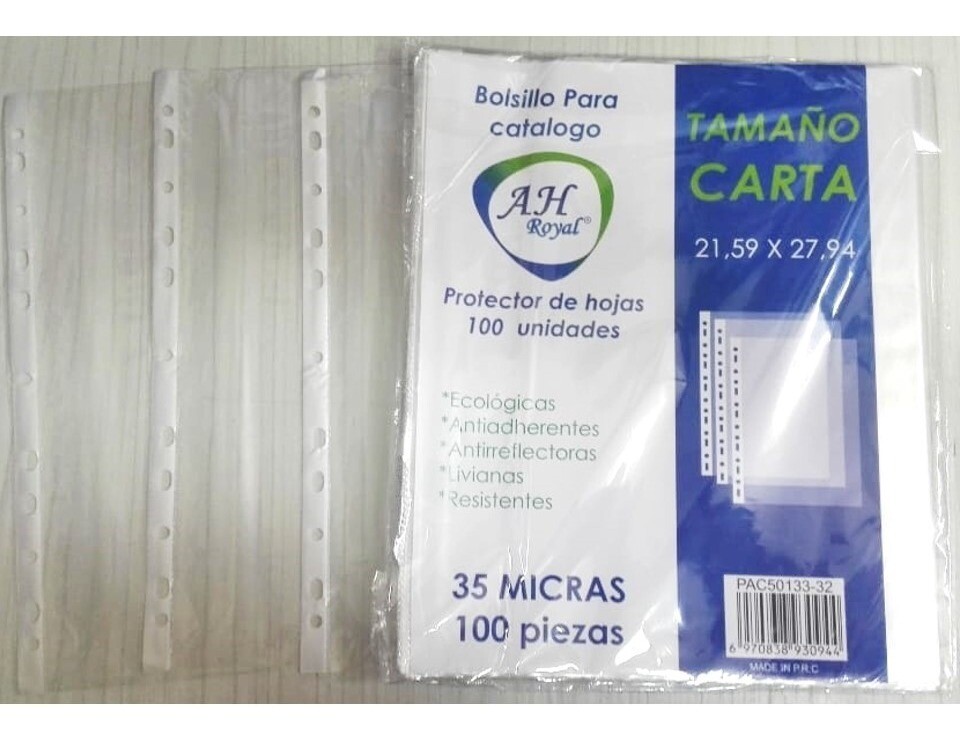 Bolsillo Catálogo Hoja Carta Unidad Protector Transparencia