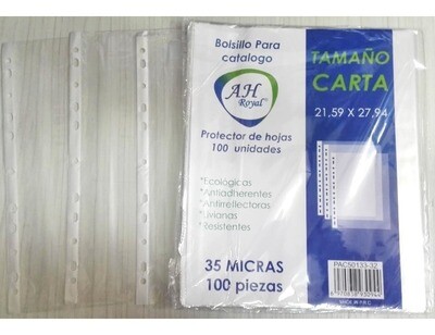 Bolsillo Catálogo Hoja Carta Unidad Protector Transparencia