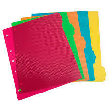 Separador Folder Plastico  x 5 Unidades Carta