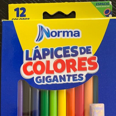 Colores Triangulares Norma Gigantes x 12 Unidades