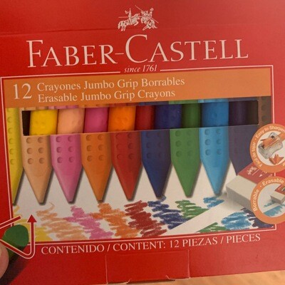 Crayones Jumbo Grip Faber Castell X 12 Triangulares