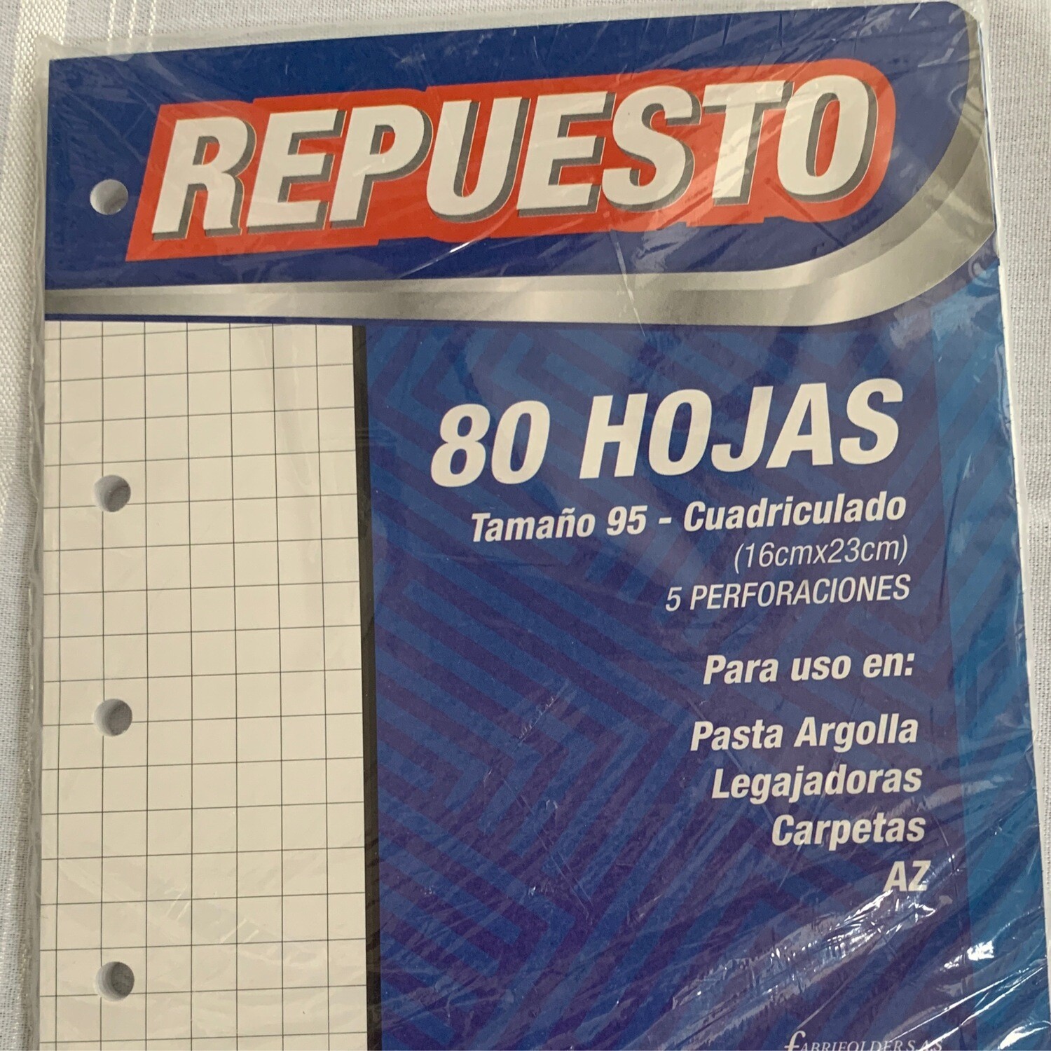 Repuesto 80 Hojas Cuadriculado Carta 95