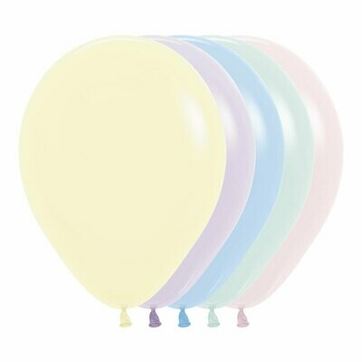 Bombas R-9 Mate Pastel Surtido  (x 6 Unidades) s  Globos Pequeñas