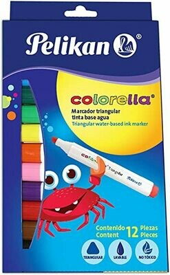 Marcador Triangular  Colorella Pelikan x 12 Unidad - Marcador