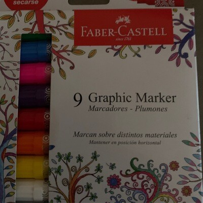 Marcadores Gráfico Faber Castell X 9 Und