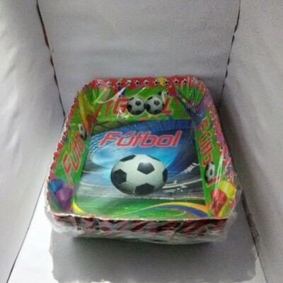 Platos Futbol  6&quot; x 10 Unidades - Bandeja Cuadrada