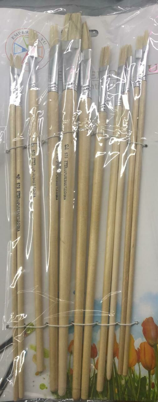 Pincel madera Plano Dif. tamaños unidad