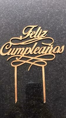 Feliz Cumpleaños - topper en madera
