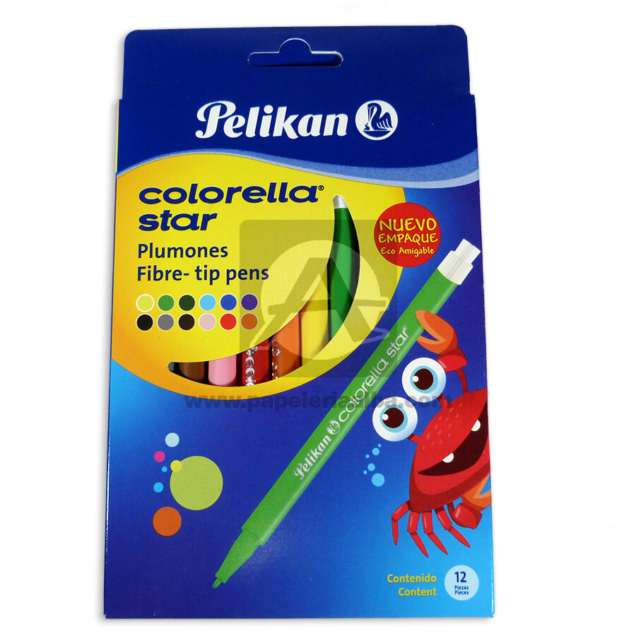 Plumones colorella star Pelikan Punta Fina x 12 Unidades