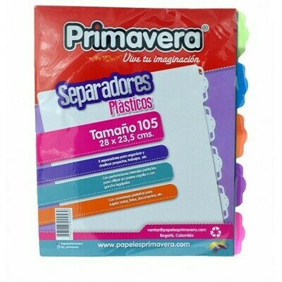 Separador 105 Folder Primavera Carta x 5 Unidades Carta