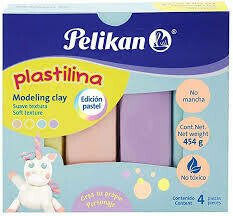 Plastilina Bloque x 4 Pelikan Pastel