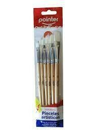 Pinceles Artísticos Planos Pointer Juego x 6