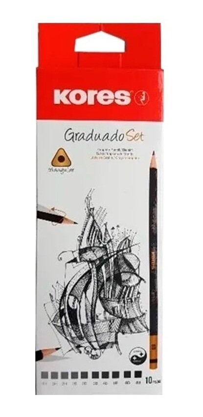 Set Lapiz  de Dibujo x 10  Kores Graduado