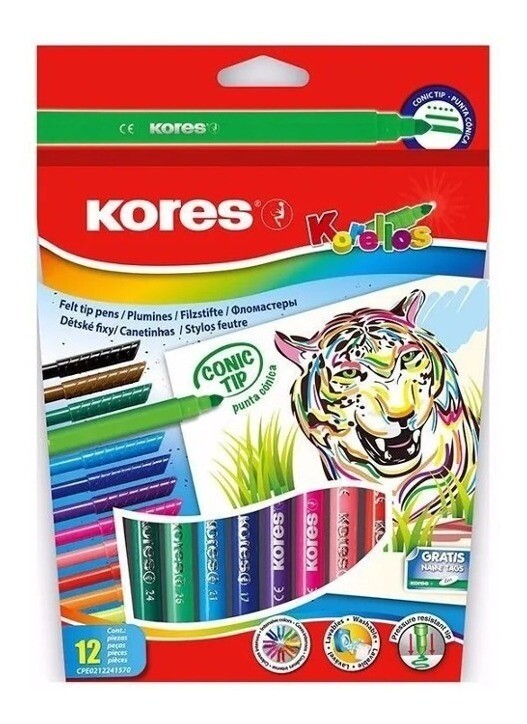 Plumones Kores Conico X 12 Uds