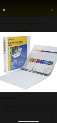 Folder Argollado Norma 0.5” Norma (Pasta Catalogo)