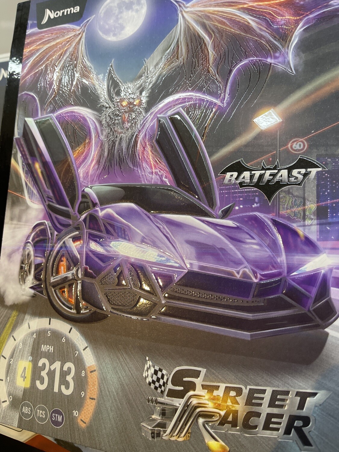 Cuaderno 50H Niño Rayado Cosido Norma Street Racer